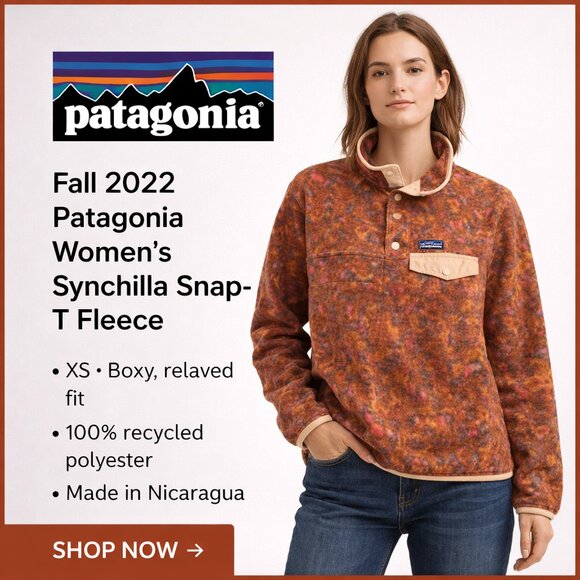 Patagonia Synchilla Snap-T Wandering Woods Sisu Brown XS - Picture 11 of 16